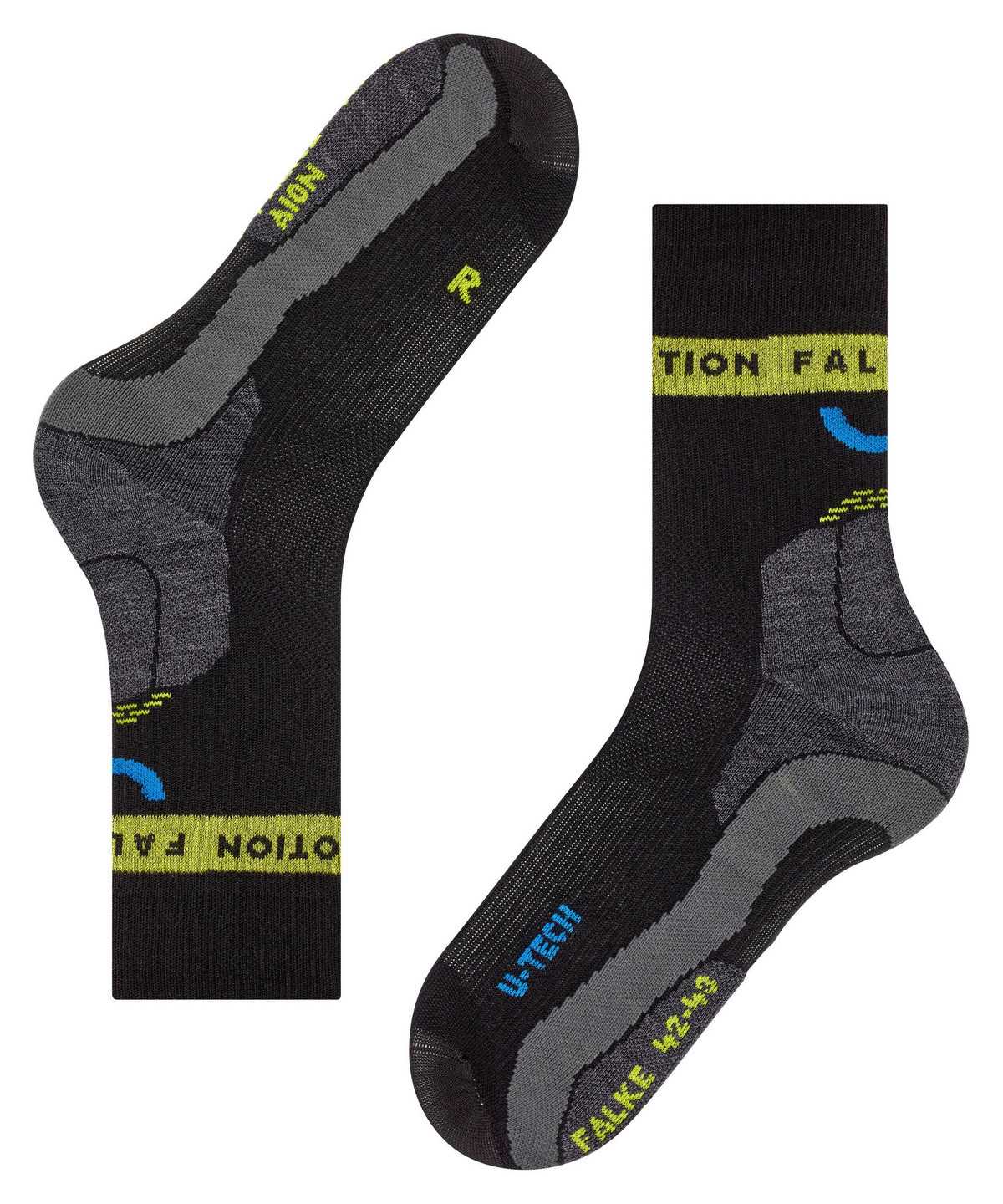 Skarpetki Falke RU True Motion Aion Running Socks Męskie Czarne | UIBKNT-213