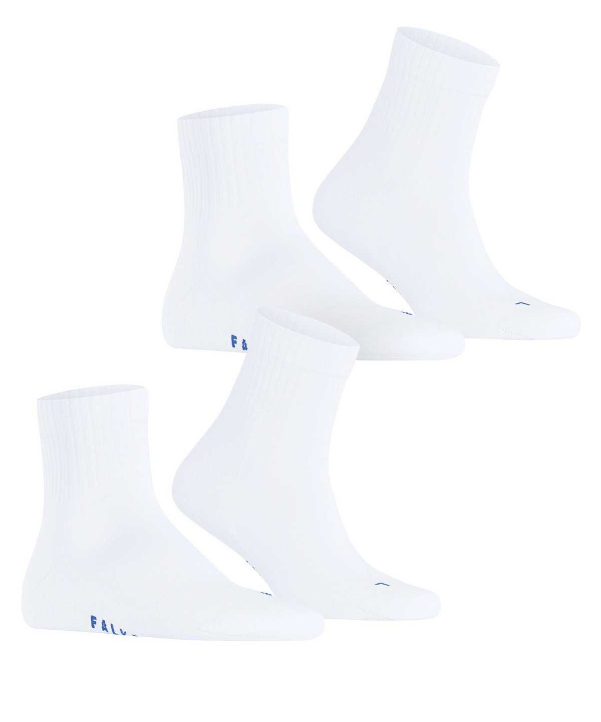 Skarpetki Falke Run Rib 2-Pack Short sock Męskie Białe | KNSLFA-643