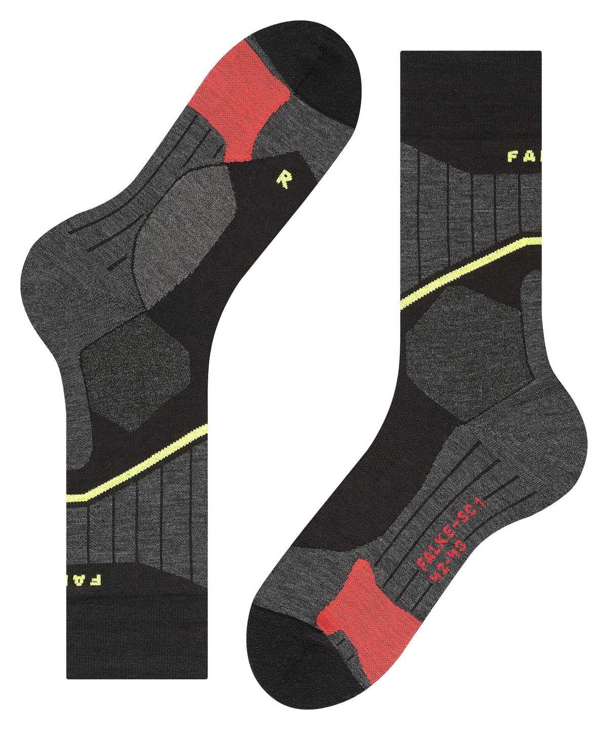 Skarpetki Falke SC1 Skiing Socks Męskie Czarne | MWZJUK-735