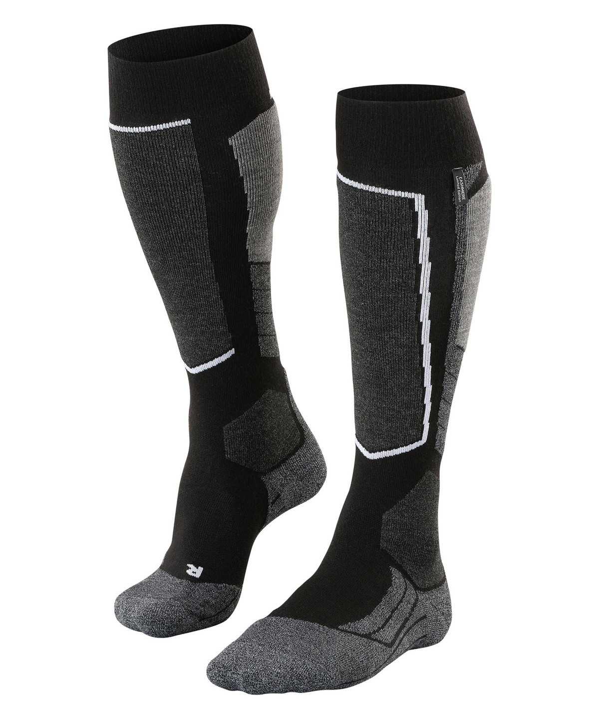 Skarpetki Falke SK2 Intermediate Cashmere Skiing Knee-high Socks Męskie Czarne | LSNHZC-234