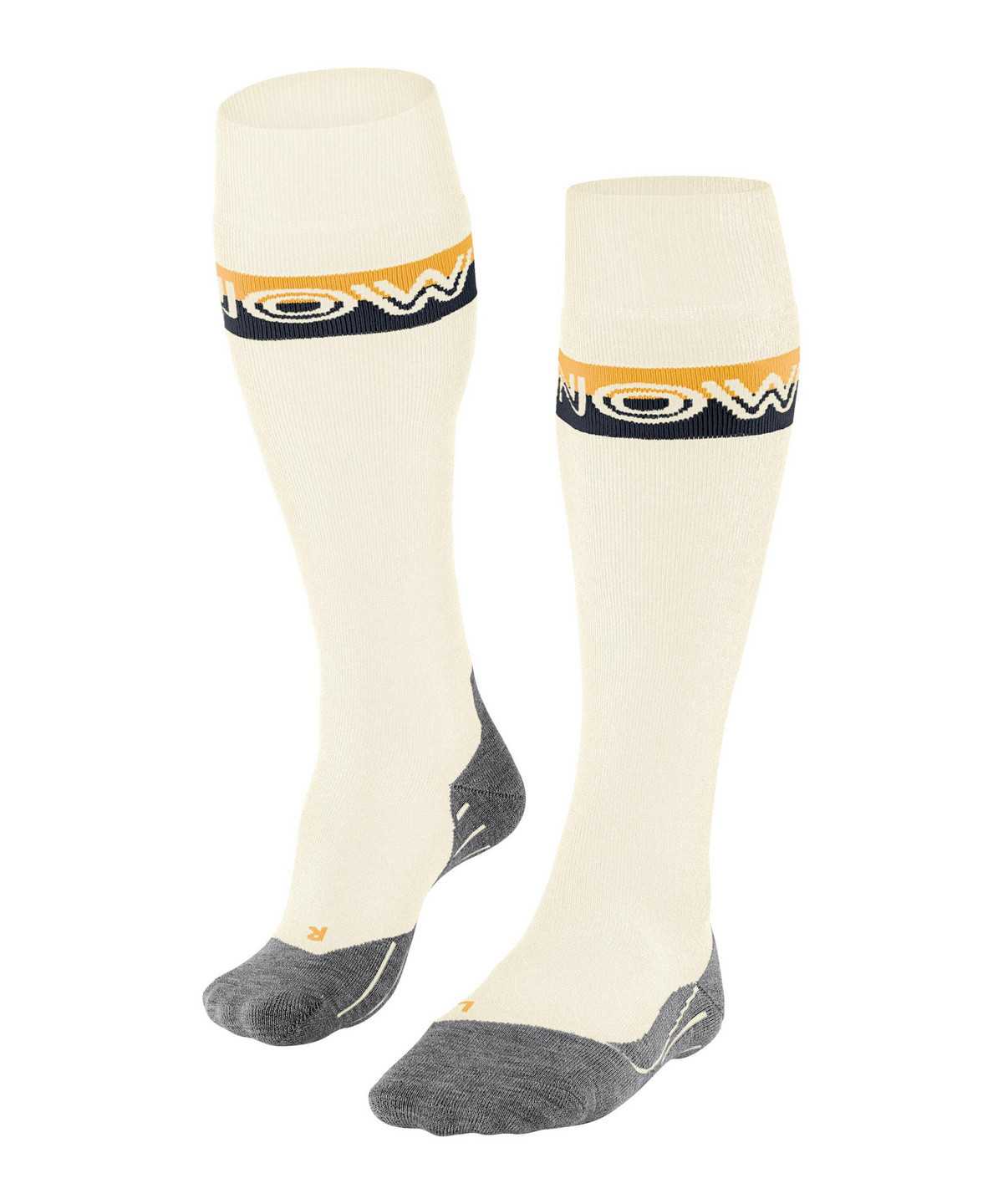 Skarpetki Falke SK2 Intermediate Skiing Knee-high Socks Męskie Białe | KWYUEH-726