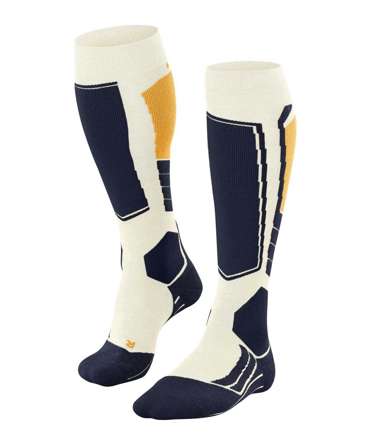 Skarpetki Falke SK2 Intermediate Wool Skiing Knee-high Socks Męskie Białe | EXPRYJ-689