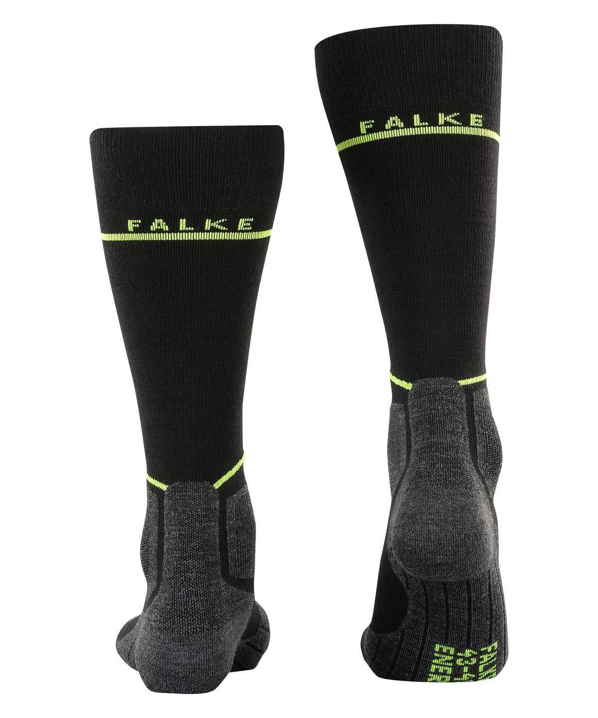 Skarpetki Falke SK Compression Wool Skiing Knee-high Socks Męskie Czarne | UKDAQX-467