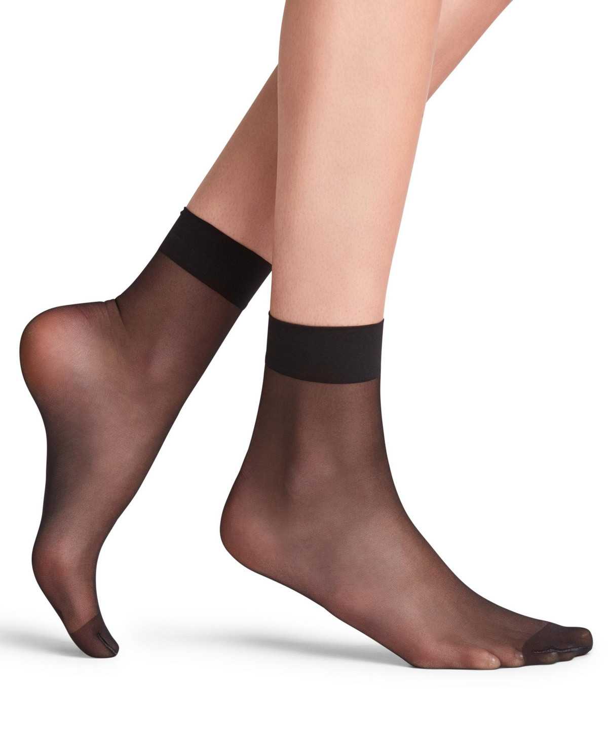 Skarpetki Falke Seidenglatt 15 DEN Ankle socks Damskie Czarne | BFZSHE-210