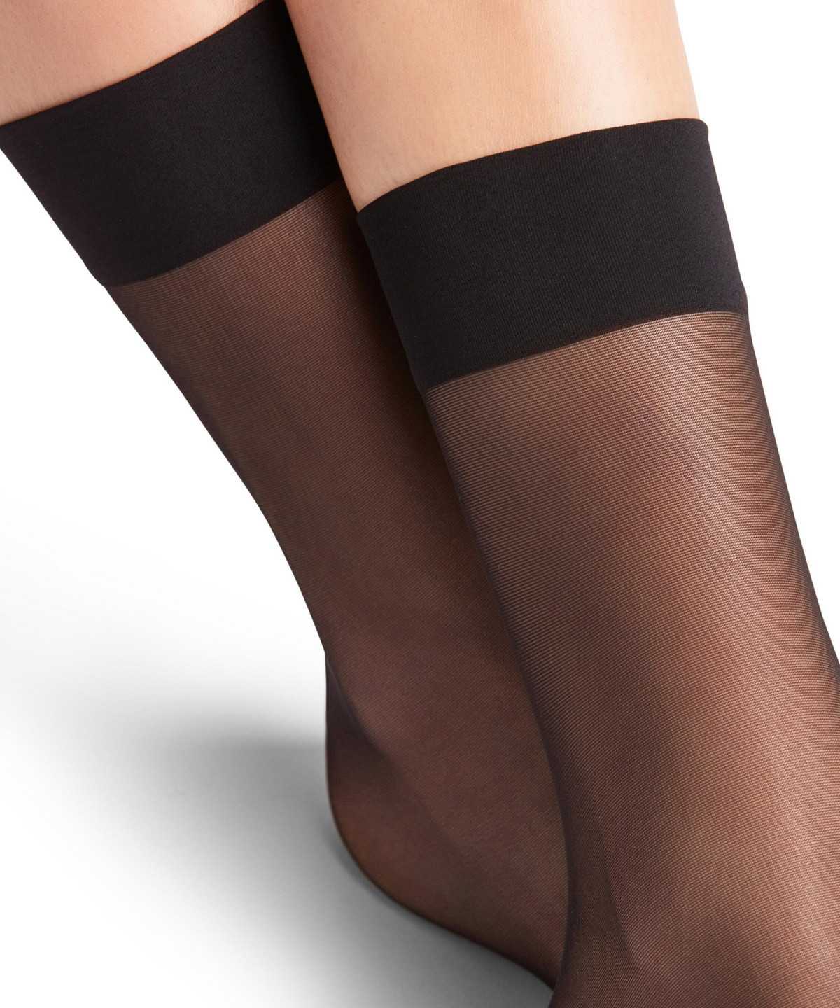 Skarpetki Falke Seidenglatt 15 DEN Ankle socks Damskie Czarne | BFZSHE-210