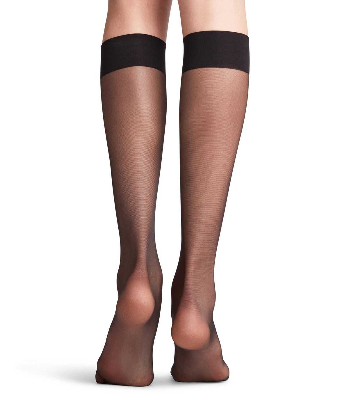 Skarpetki Falke Seidenglatt 15 DEN Knee-high Socks Damskie Czarne | YVWATO-241