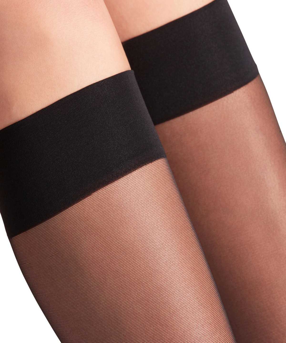 Skarpetki Falke Seidenglatt 15 DEN Knee-high Socks Damskie Czarne | YVWATO-241