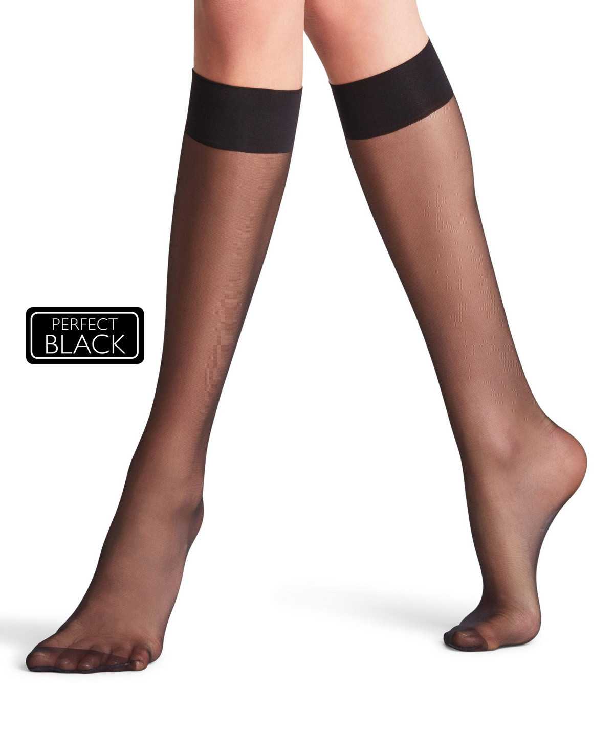 Skarpetki Falke Seidenglatt 15 DEN Knee-high Socks Damskie Czarne | YVWATO-241