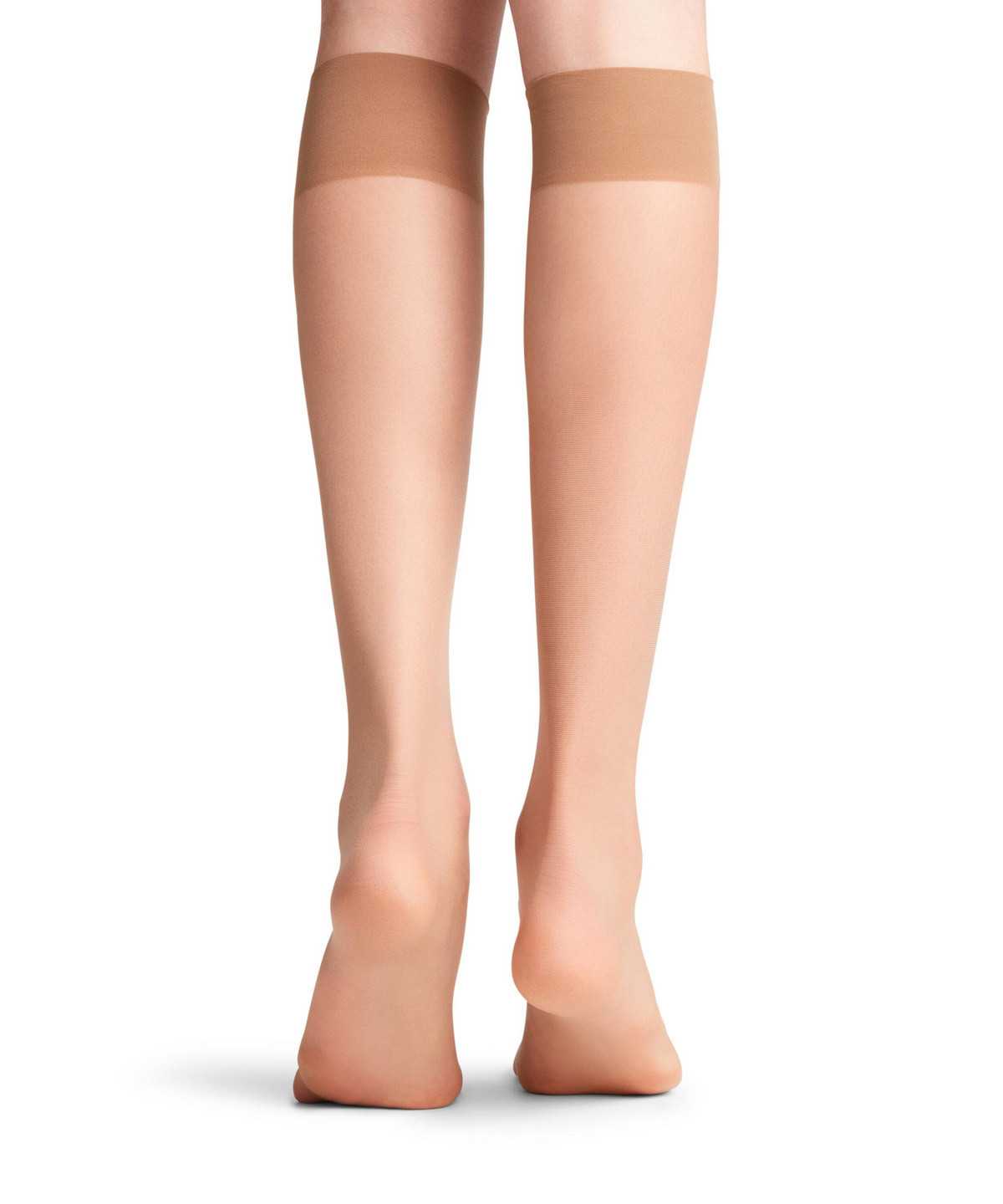 Skarpetki Falke Seidenglatt 15 DEN Knee-high Socks Damskie Beżowe | QRNWTA-849