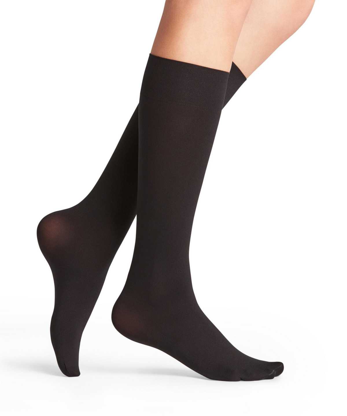 Skarpetki Falke Seidenglatt 40 DEN Knee-high Socks Damskie Czarne | QROFBS-687