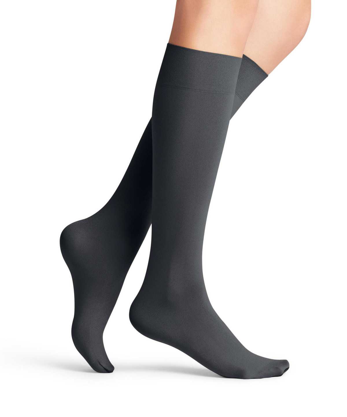 Skarpetki Falke Seidenglatt 40 DEN Knee-high Socks Damskie Szare | QHSLMX-372