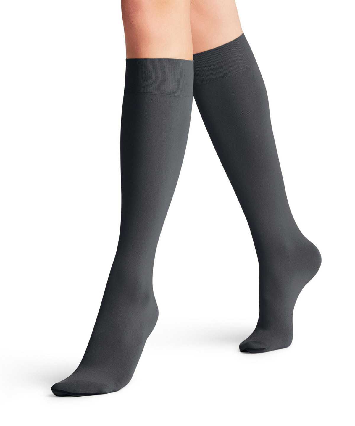 Skarpetki Falke Seidenglatt 40 DEN Knee-high Socks Damskie Szare | QHSLMX-372