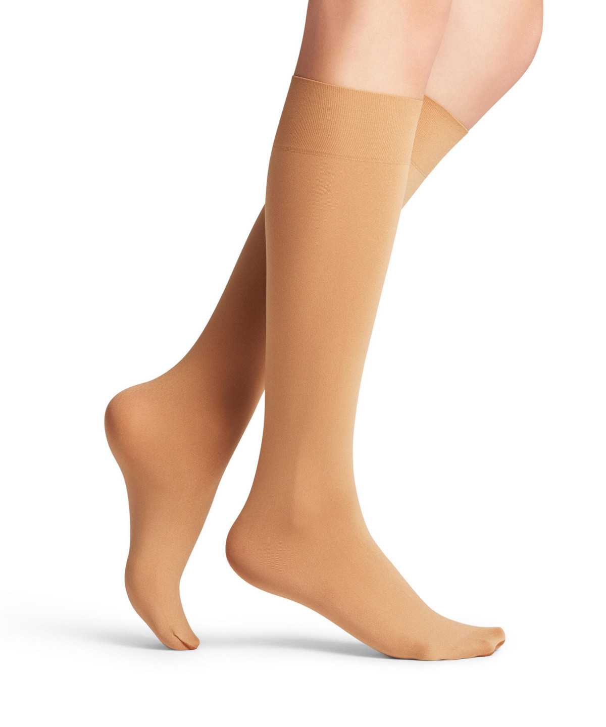 Skarpetki Falke Seidenglatt 40 DEN Knee-high Socks Damskie Beżowe | RFAUIZ-748