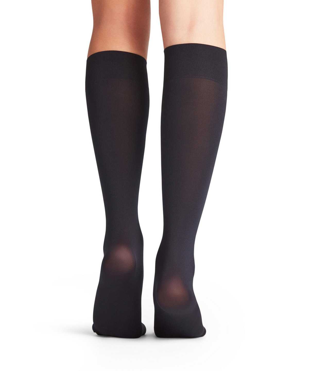 Skarpetki Falke Seidenglatt 40 DEN Knee-high Socks Damskie Niebieskie | PZMFBO-472