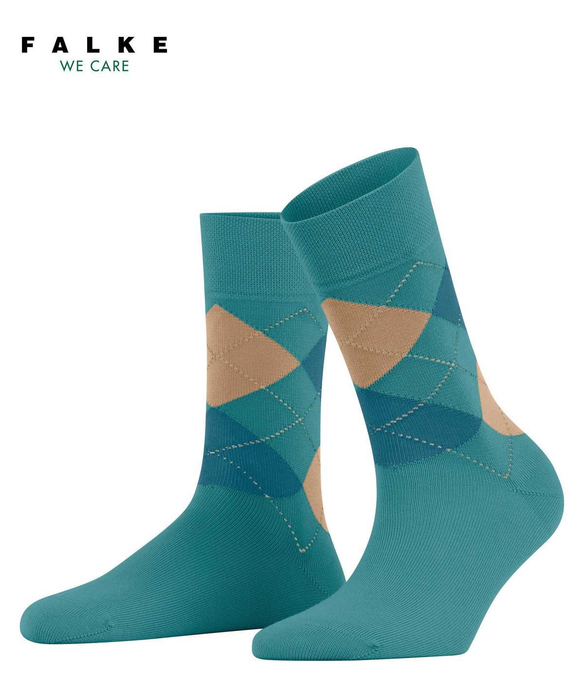 Skarpetki Falke Sensitive Argyle Socks Damskie Niebieskie | BPUSEY-576