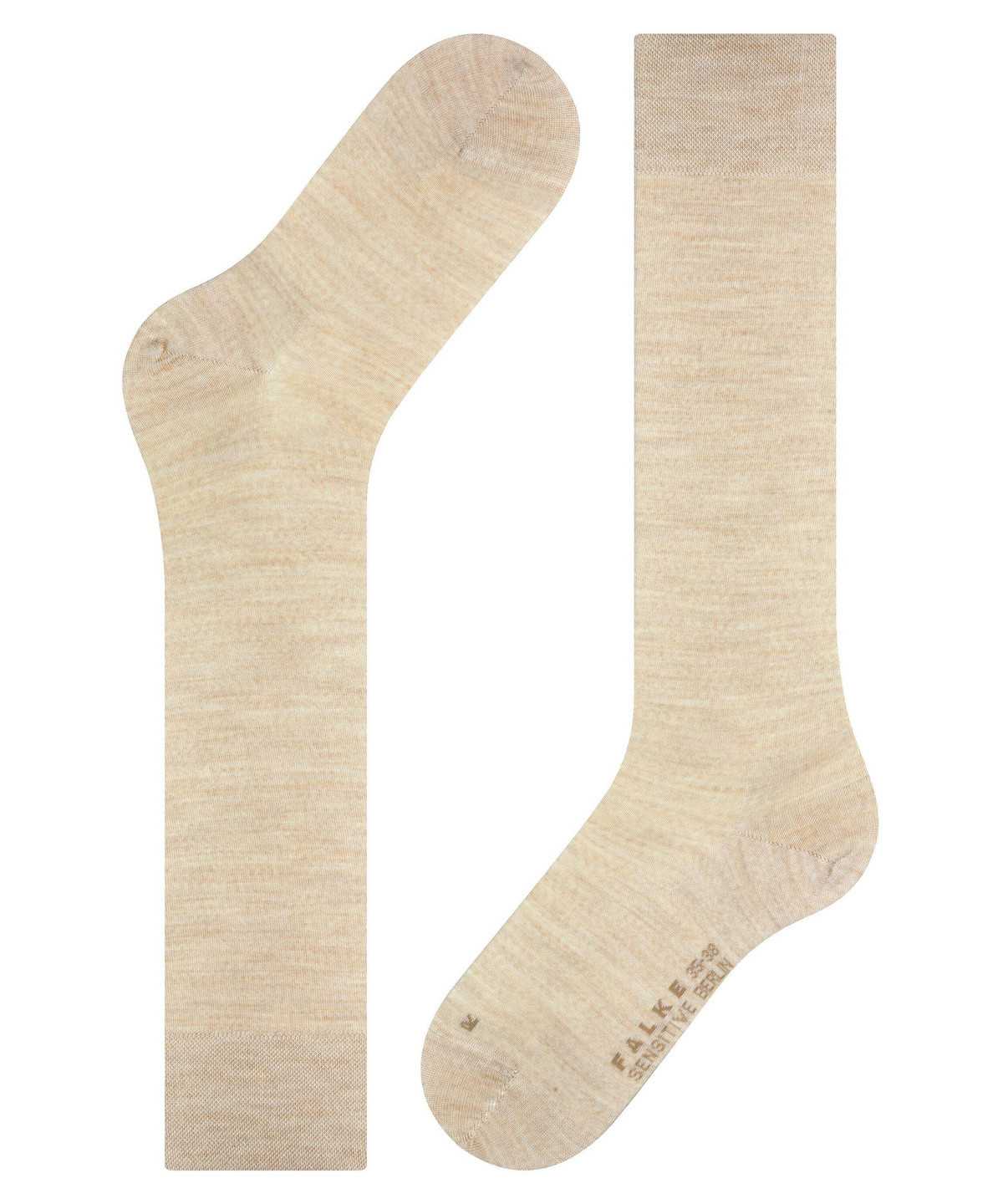 Skarpetki Falke Sensitive Berlin Knee-high Socks Damskie Beżowe | YRQVLM-160