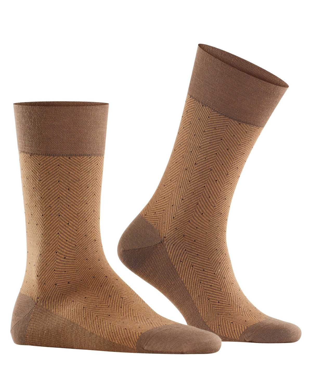 Skarpetki Falke Sensitive Herringbone Socks Męskie Brązowe | MHQPGD-016