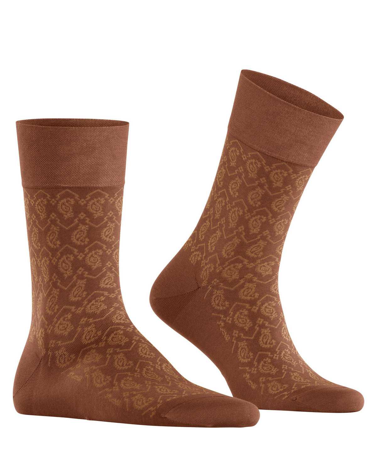 Skarpetki Falke Sensitive Indian Tie Pattern Socks Męskie Brązowe | AMSBRI-501