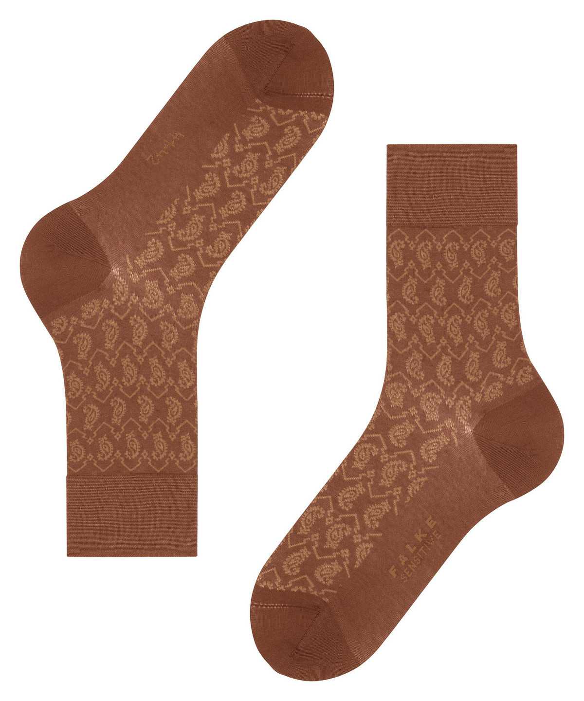 Skarpetki Falke Sensitive Indian Tie Pattern Socks Męskie Brązowe | AMSBRI-501