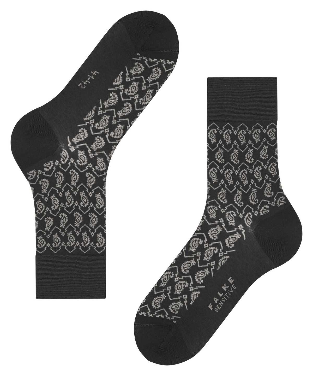 Skarpetki Falke Sensitive Indian Tie Pattern Socks Męskie Czarne | AGJYVX-357