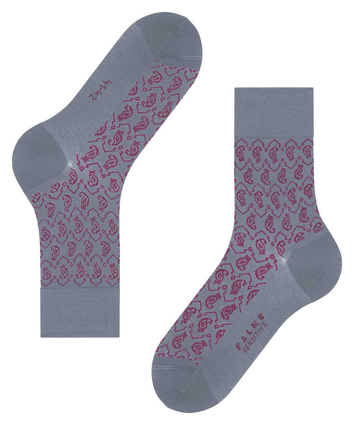 Skarpetki Falke Sensitive Indian Tie Pattern Socks Męskie Szare | JIWKEO-648