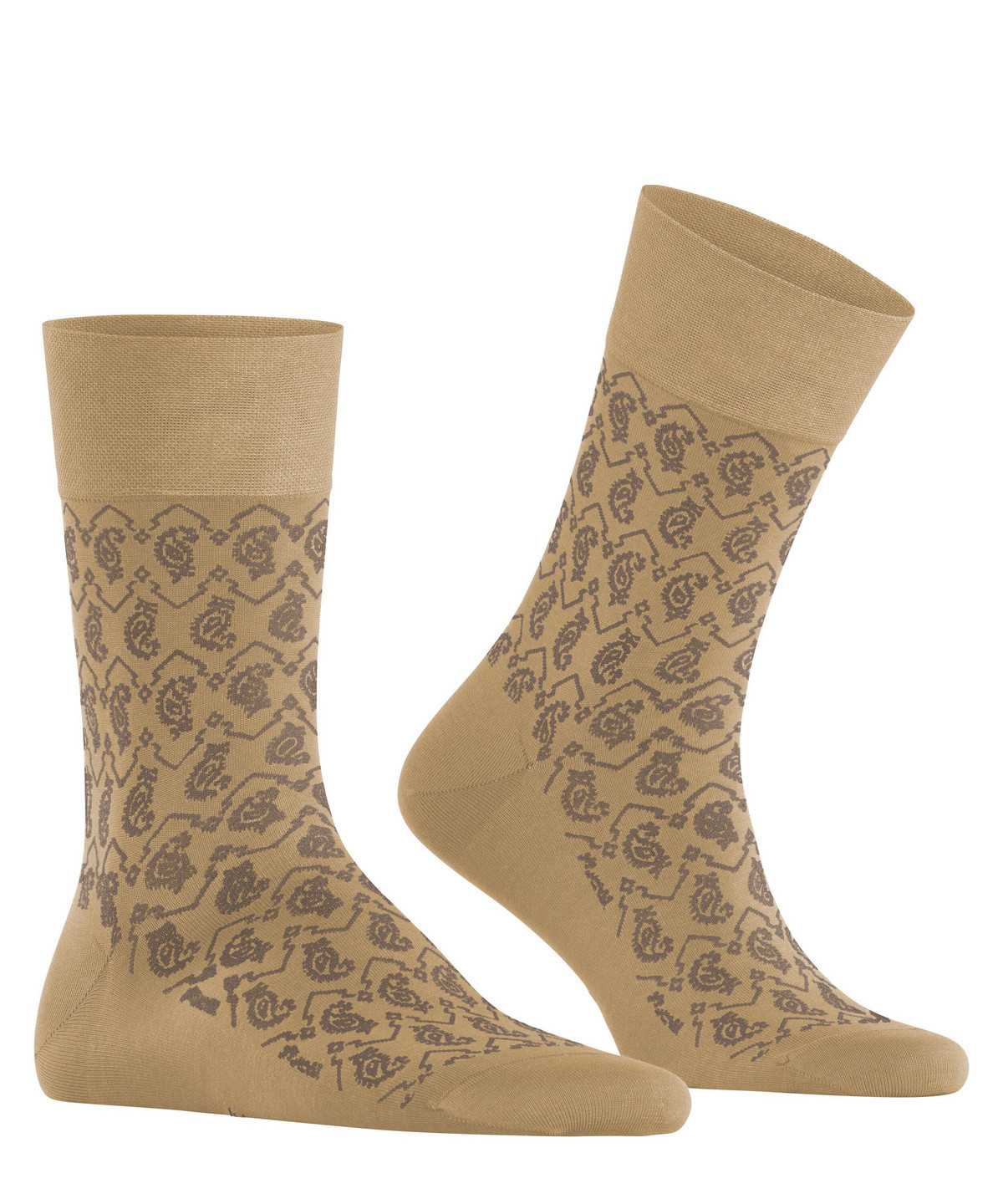 Skarpetki Falke Sensitive Indian Tie Pattern Socks Męskie Beżowe | SBLZQU-097