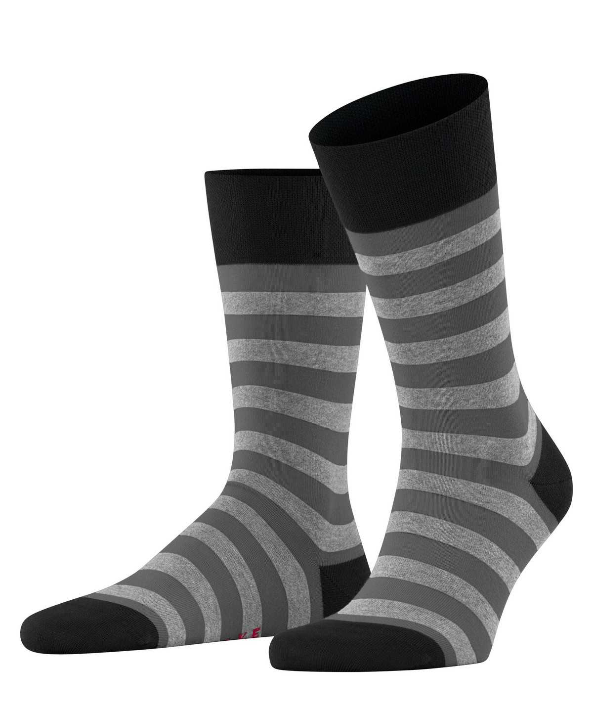 Skarpetki Falke Sensitive Mapped Line Socks Męskie Czarne | IJSQUB-052