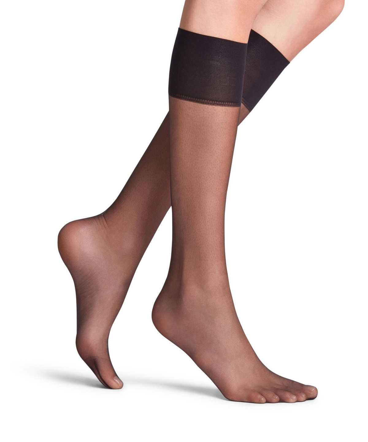 Skarpetki Falke Shelina 12 DEN Knee-high Socks Damskie Czarne | RPHKUQ-284