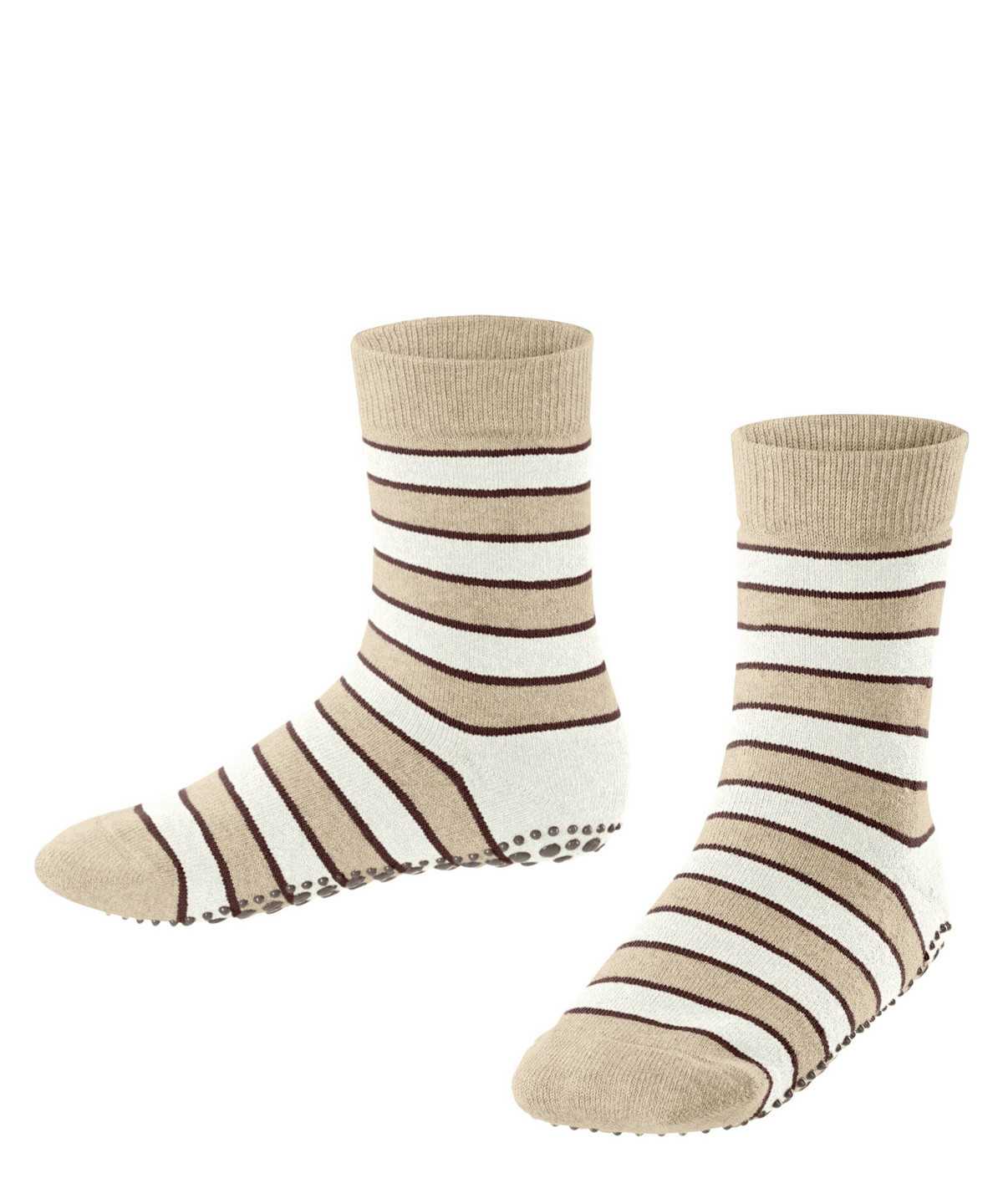 Skarpetki Falke Simple Stripes House socks Dziecięce Beżowe | FAHNCT-654