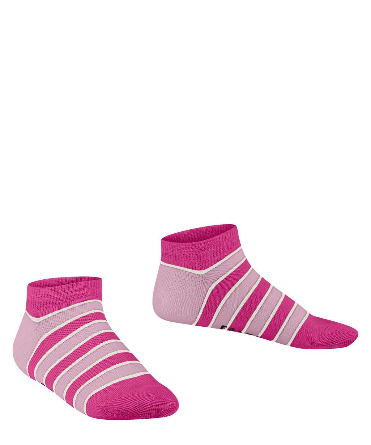 Skarpetki Falke Simple Stripes Sneaker socks Dziecięce Różowe | ISKBWN-013