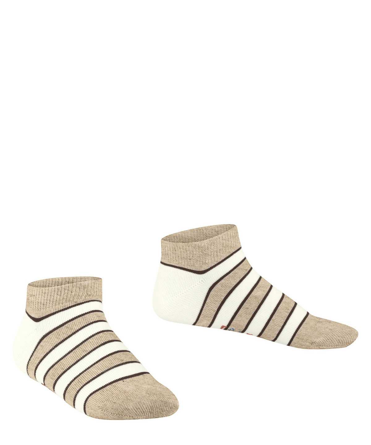 Skarpetki Falke Simple Stripes Sneaker socks Dziecięce Beżowe | EIRCND-701