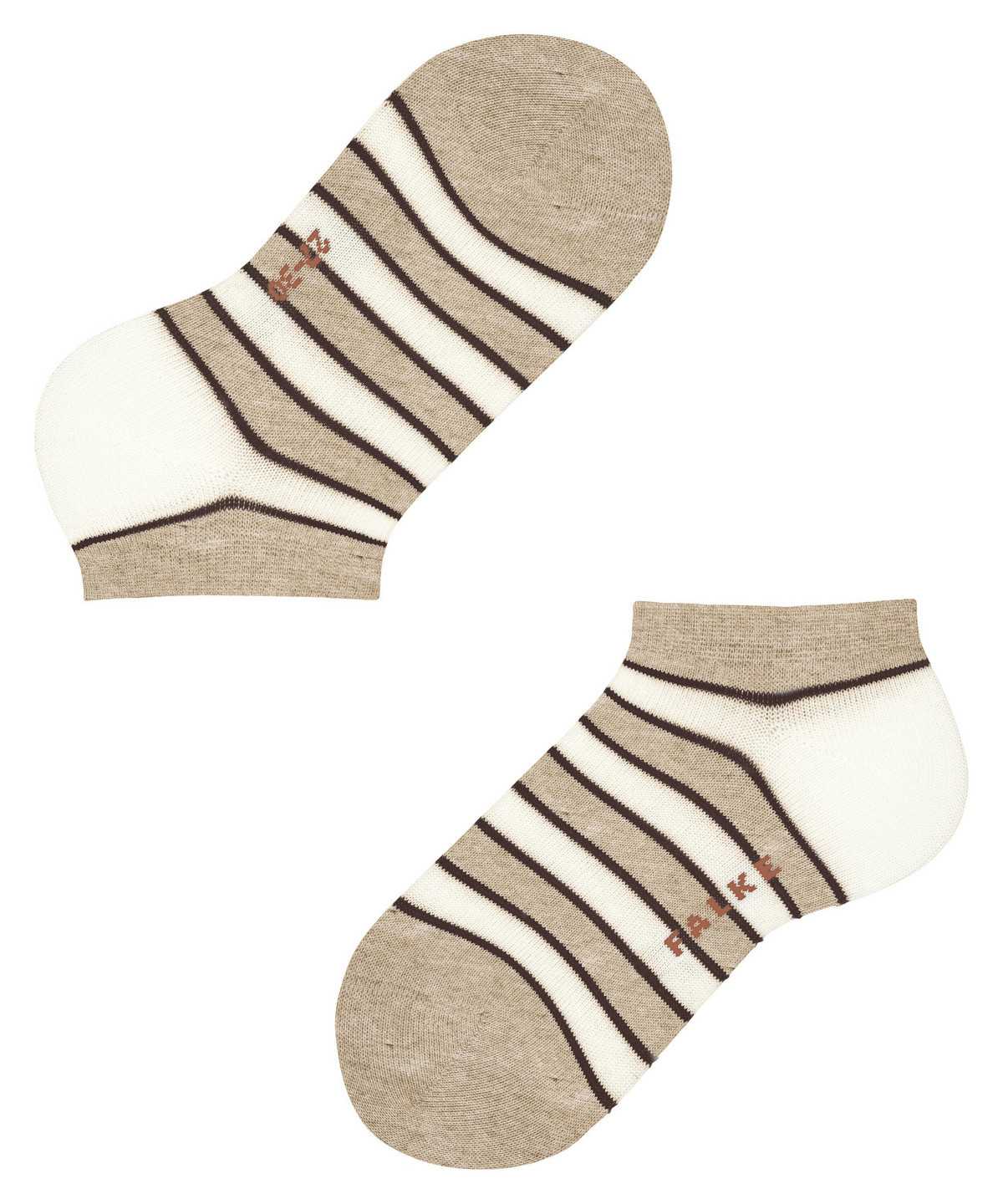 Skarpetki Falke Simple Stripes Sneaker socks Dziecięce Beżowe | EIRCND-701