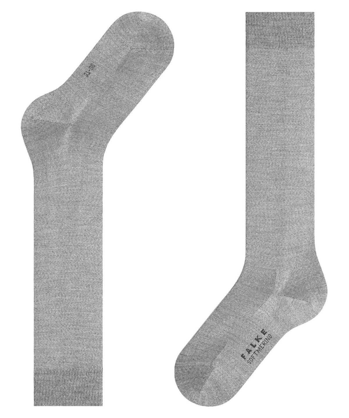 Skarpetki Falke Softmerino Knee-high Socks Damskie Szare | VZTKRX-832