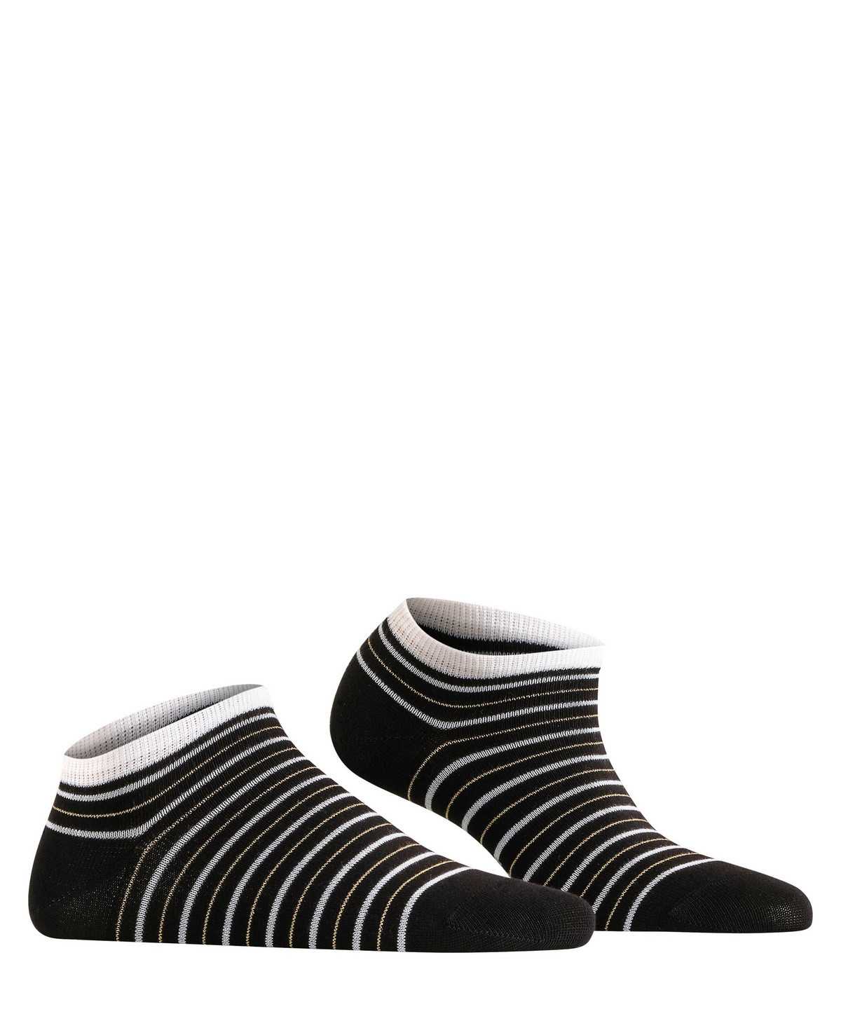 Skarpetki Falke Stripe Shimmer Sneaker Socks Damskie Czarne | ESDCOH-496