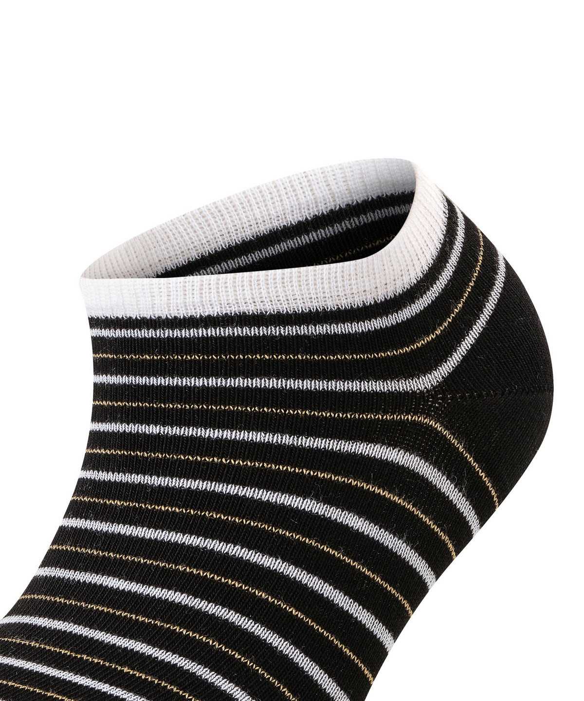 Skarpetki Falke Stripe Shimmer Sneaker Socks Damskie Czarne | ESDCOH-496