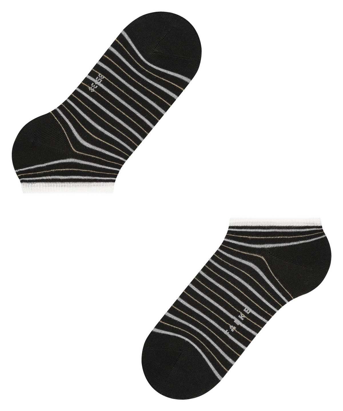 Skarpetki Falke Stripe Shimmer Sneaker Socks Damskie Czarne | ESDCOH-496