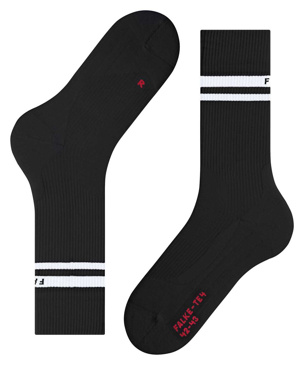 Skarpetki Falke TE4 Classic Tennis Socks Męskie Czarne | WCTMOE-390