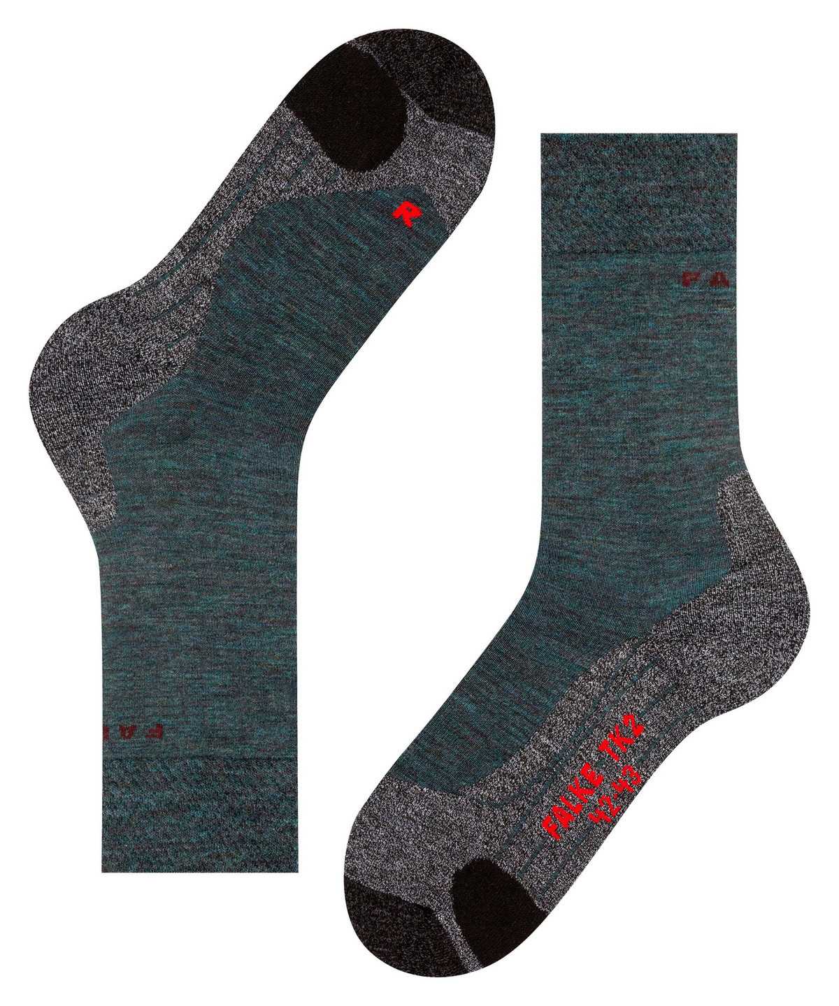 Skarpetki Falke TK2 Explore Melange Trekking Socks Męskie Zielone | FVLBWQ-481