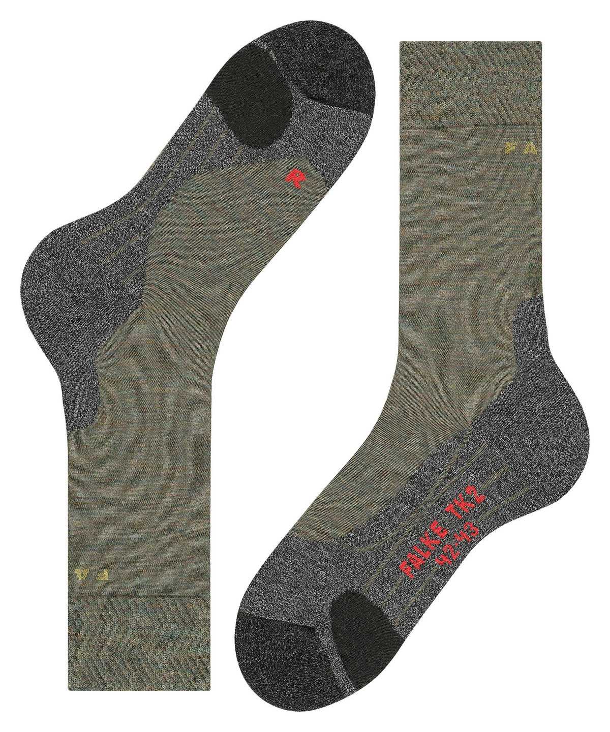 Skarpetki Falke TK2 Explore Melange Trekking Socks Męskie Zielone | BGNSDP-186