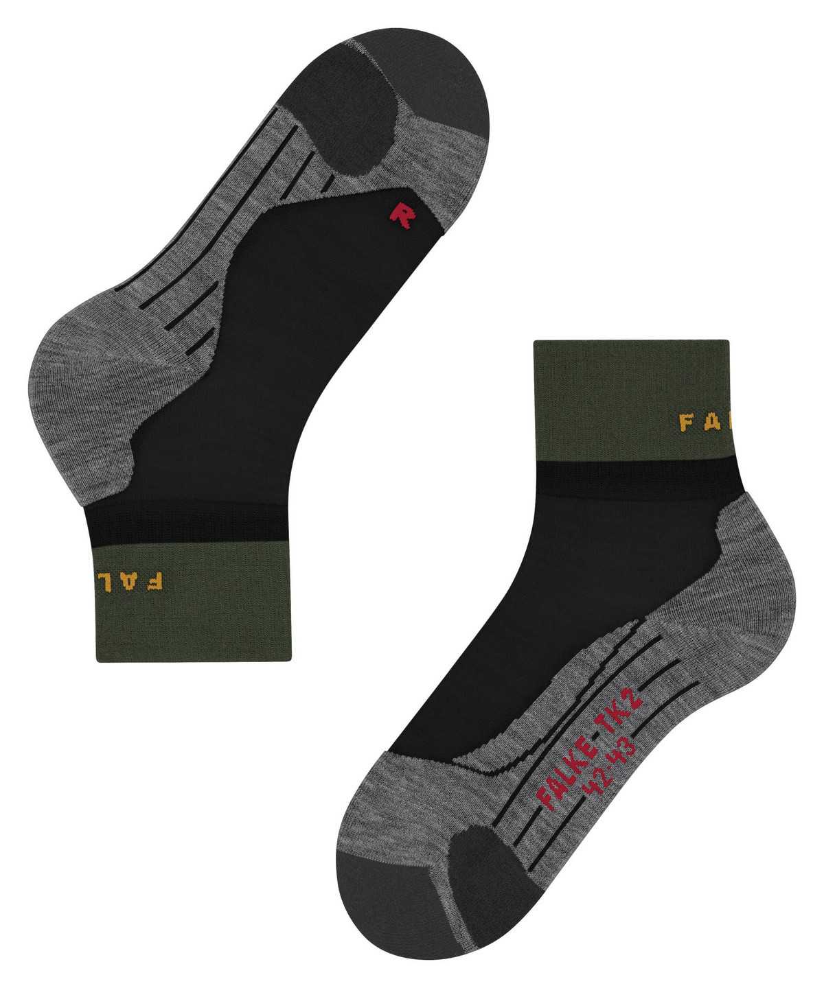 Skarpetki Falke TK2 Explore Short Trekking Short sock Męskie Czarne | ZPRWUB-172