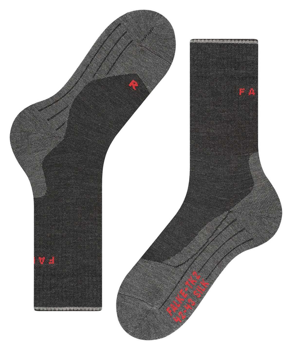 Skarpetki Falke TK2 Explore Wool Silk Trekking Socks Męskie Szare | WFZPJI-284