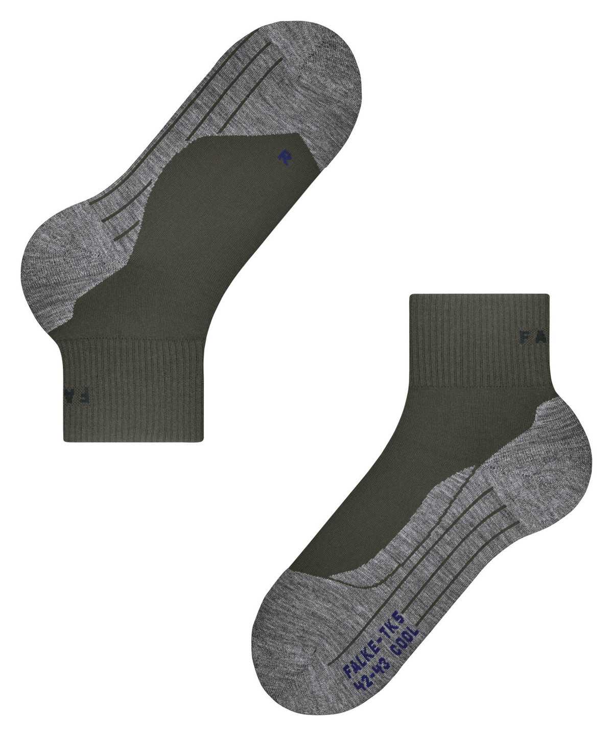 Skarpetki Falke TK5 Wander Cool Short Trekking Short sock Męskie Zielone | QPBSDE-820