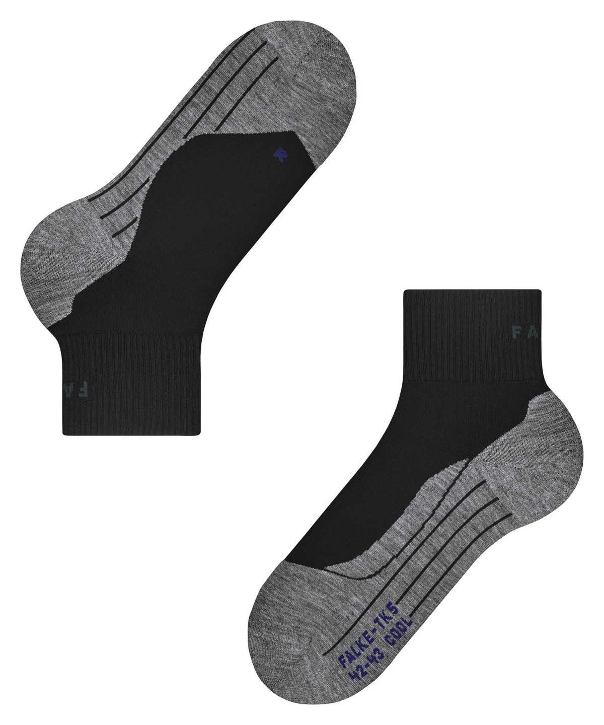 Skarpetki Falke TK5 Wander Cool Short Trekking Short sock Męskie Czarne | HPEATZ-986