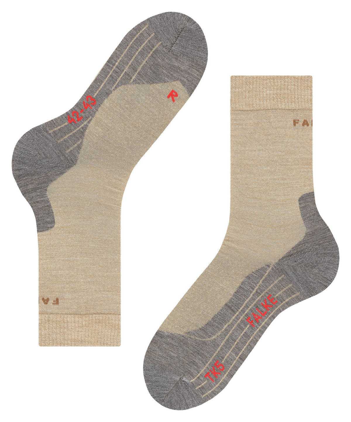 Skarpetki Falke TK5 Wander Trekking Socks Męskie Beżowe | EUKPTB-540