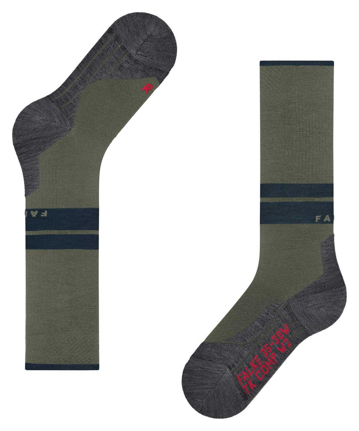 Skarpetki Falke TK Compression Energy Trekking Knee-high Socks Męskie Zielone | JPQKYE-862