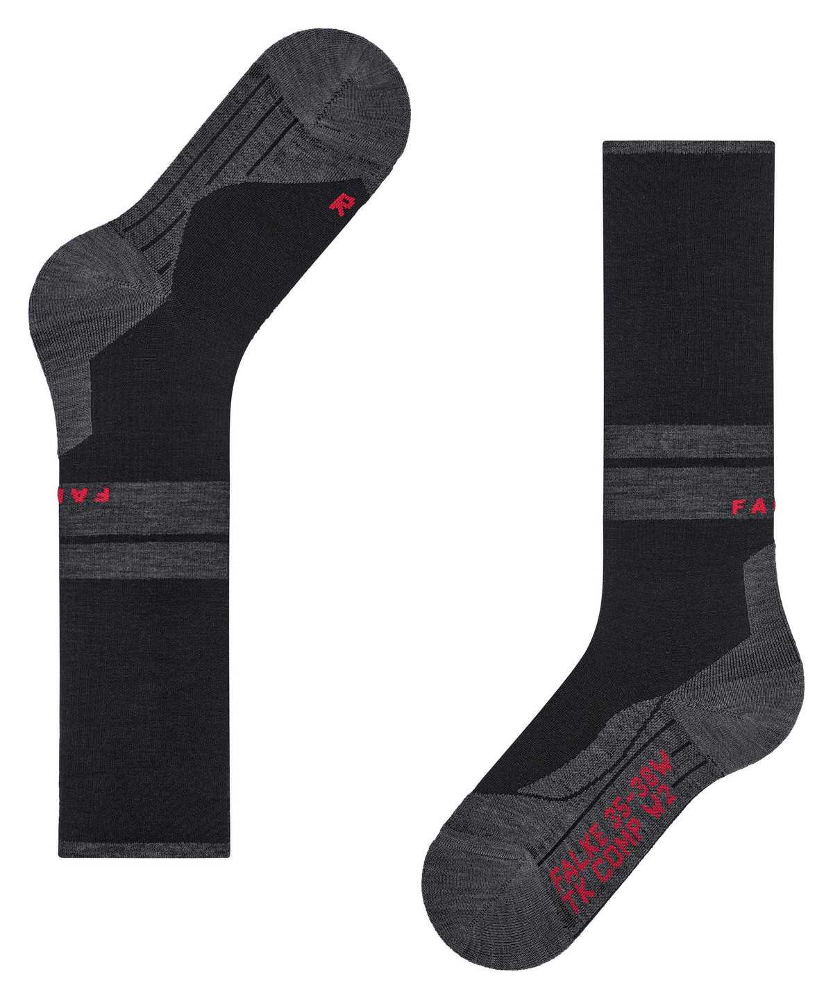 Skarpetki Falke TK Compression Energy Trekking Knee-high Socks Męskie Czarne | YZBKHA-495