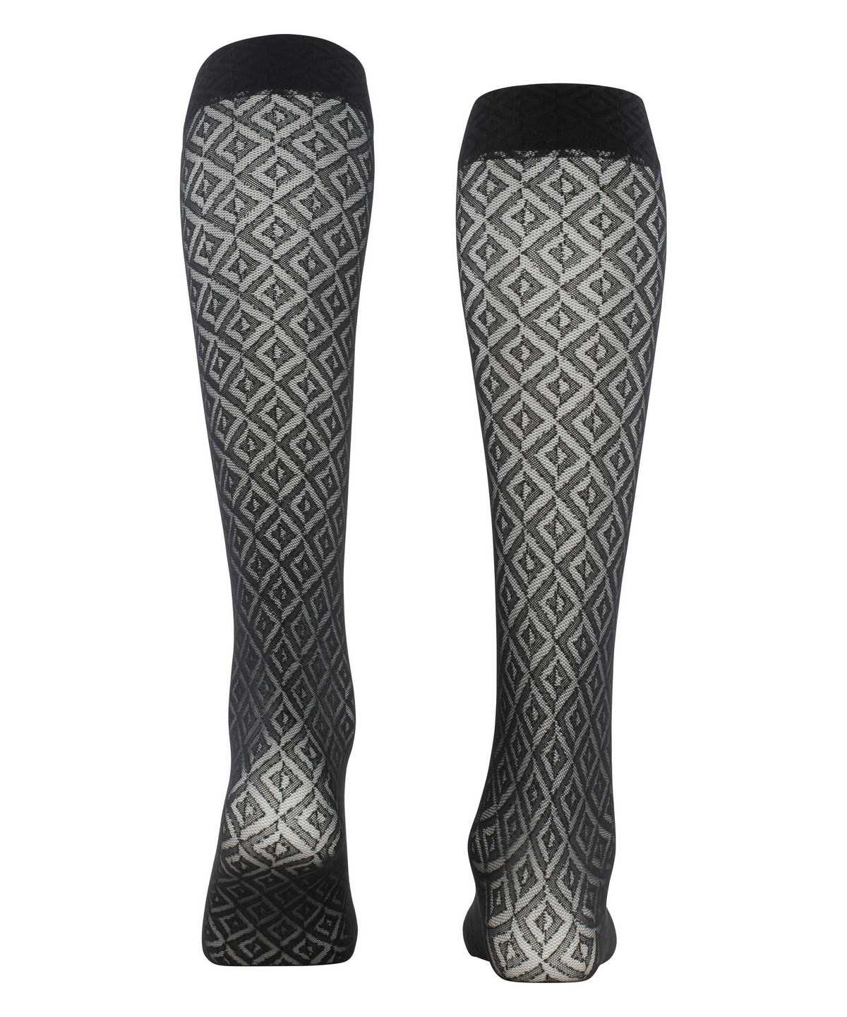 Skarpetki Falke Tessellating 25 DEN Knee-high Socks Damskie Czarne | RZELTH-538