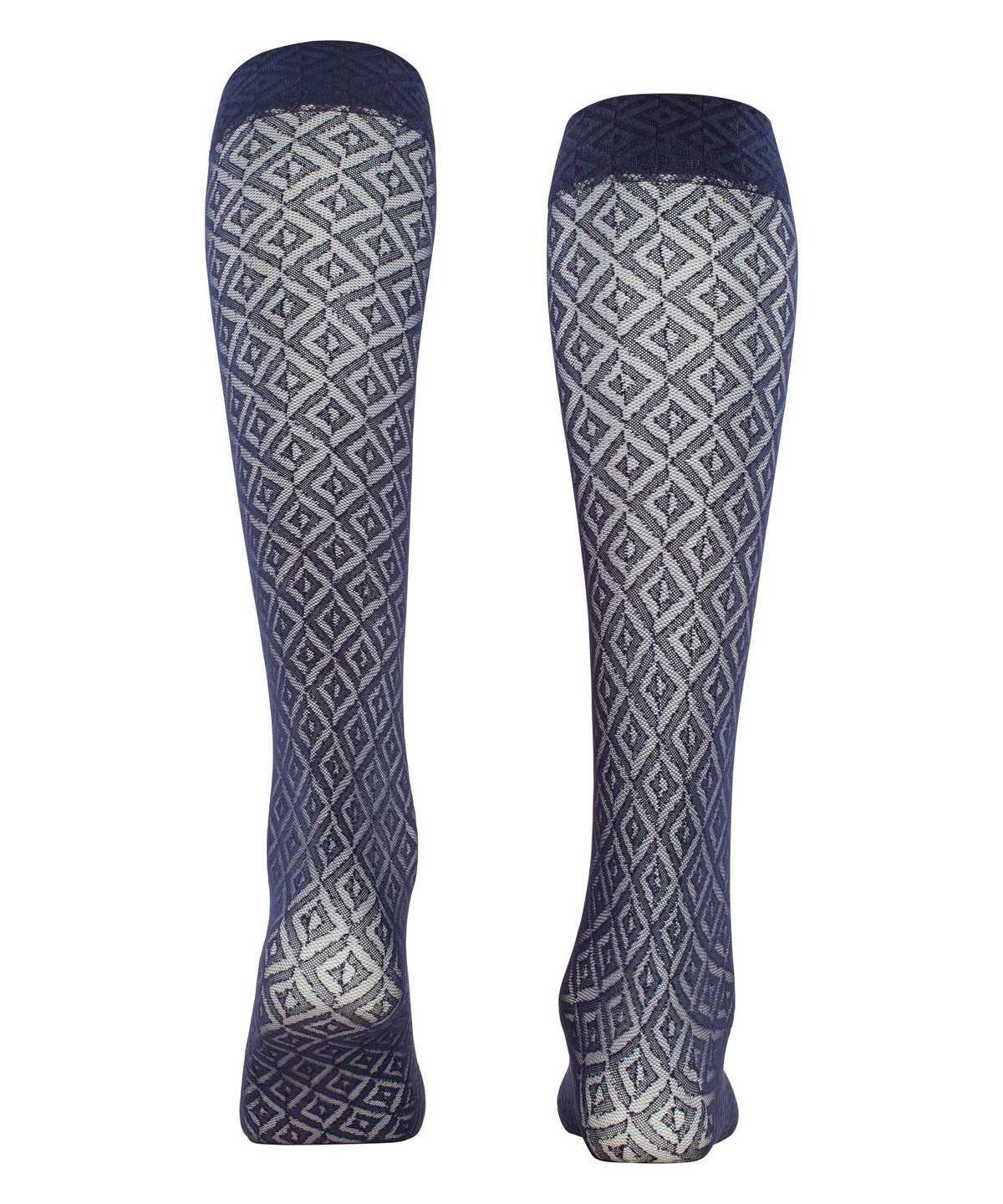 Skarpetki Falke Tessellating 25 DEN Knee-high Socks Damskie Niebieskie | FTQGCR-295