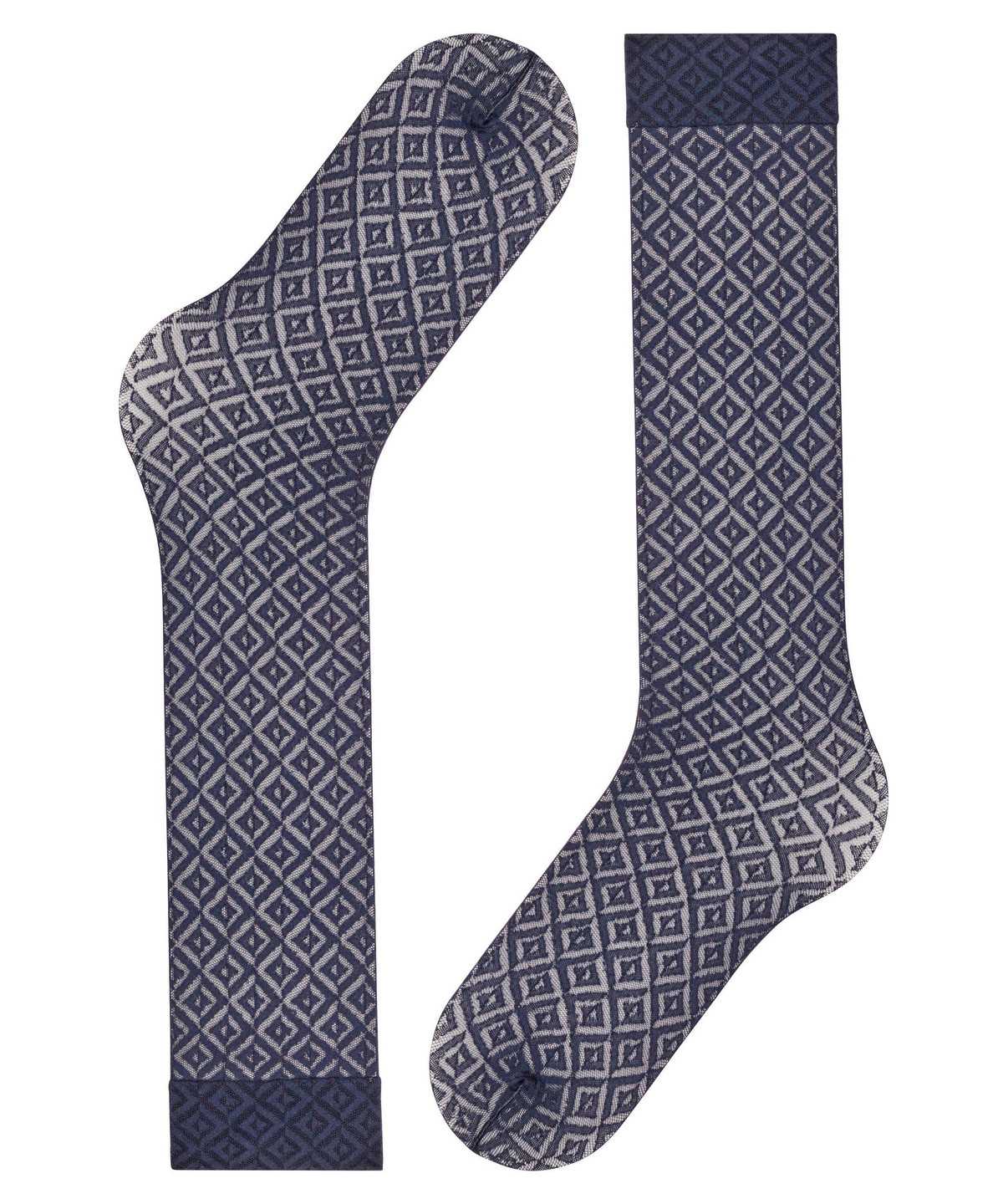 Skarpetki Falke Tessellating 25 DEN Knee-high Socks Damskie Niebieskie | FTQGCR-295