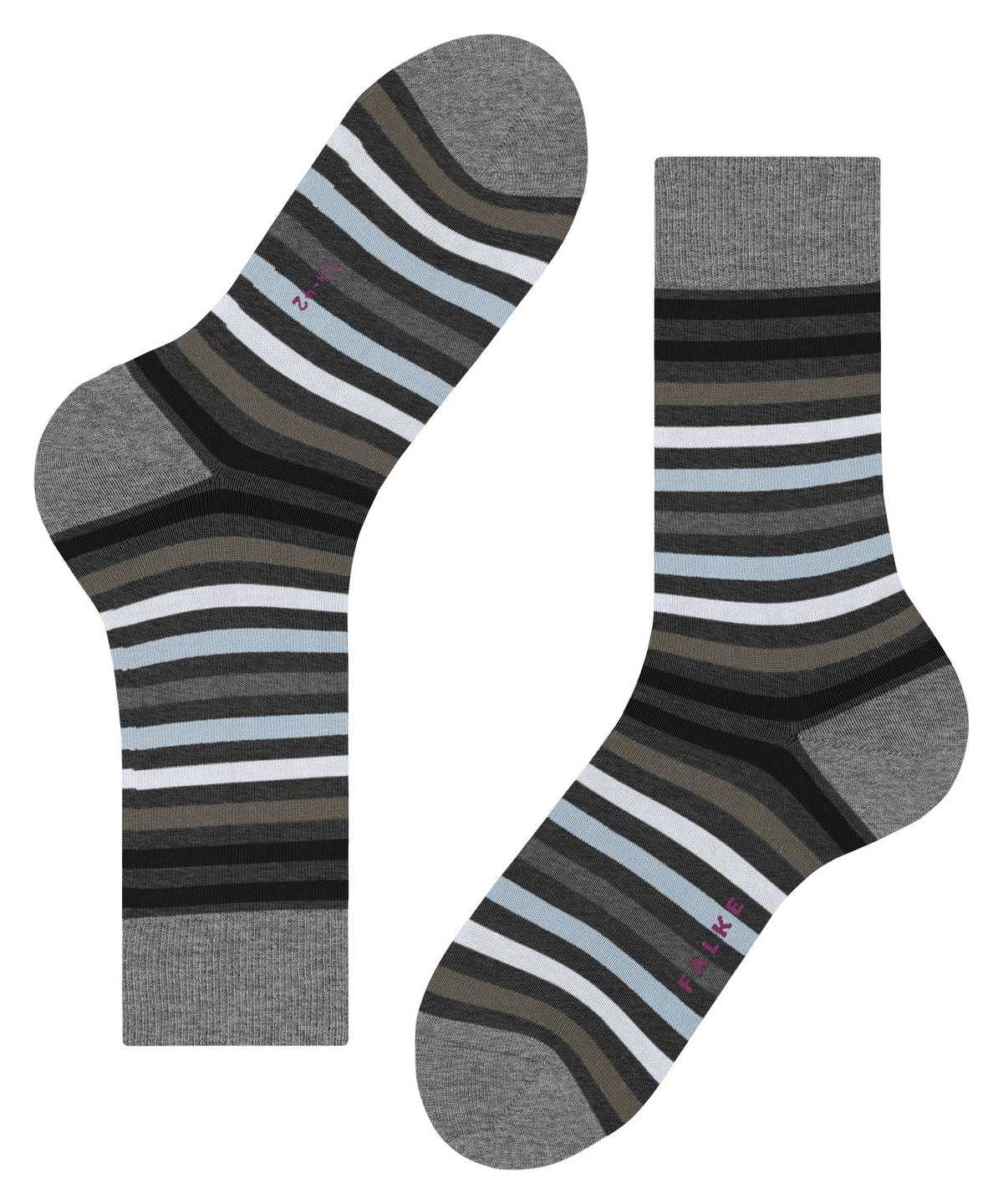 Skarpetki Falke Tinted Stripe Socks Męskie Szare | EGFZBL-504